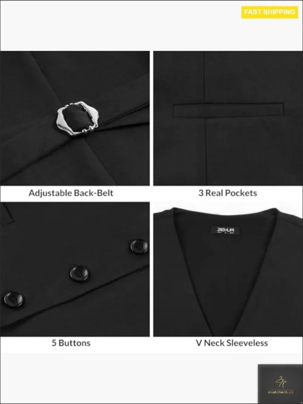 Classic Men's Suit Vest Formal Business Casual Wedding Waistcoat V-Neck